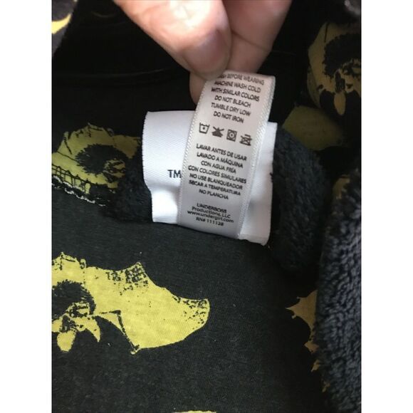 DC Comics Adult One Size Superhero Plush Fleece Mask Hooded Robe Logo Black Tie - Picture 14 of 16